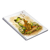 Cute Frog Saxophone Spiral Notebook ノートブック (右側)