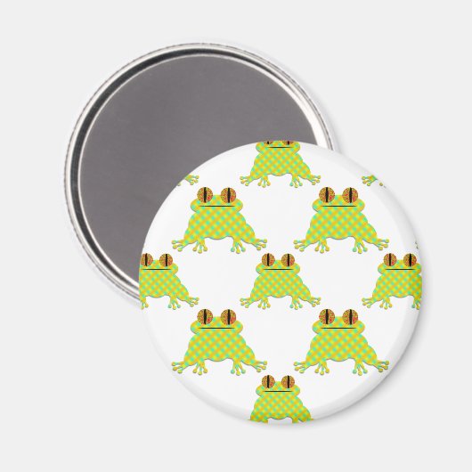 Cute Frog - Seamless Pattern マグネット (正面/裏面)