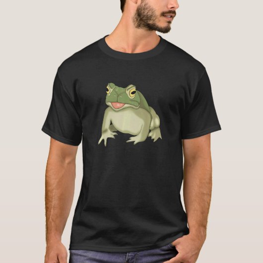 Cute Frog Sitting Amphibian for Kids Green Frog Tシャツ (正面)