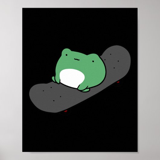 Cute Frog Skateboarding  ポスター (正面)