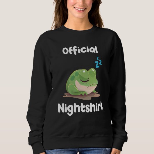 Cute Frog Sleep Nightwear Nigh Sleep Pajama  5 スウェットシャツ (正面)
