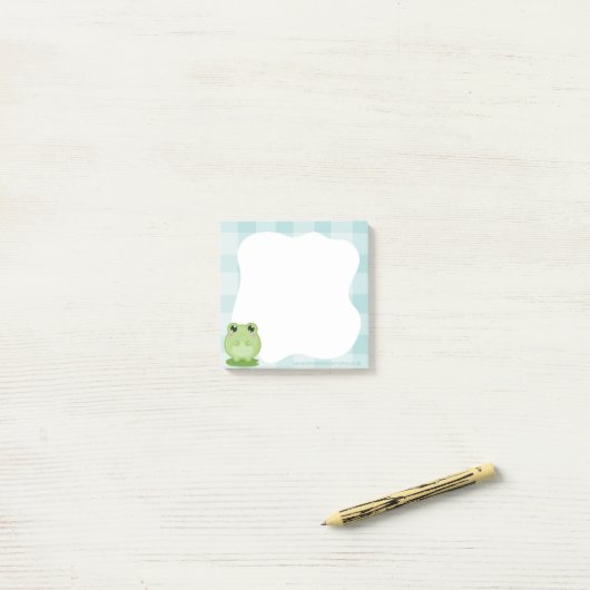 Cute frog Sticky notes, green post-it notes ポストイット (デスク上)
