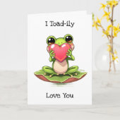 Cute Frog Themed Anniversary カード (黄色い花)