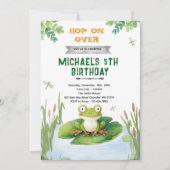 Cute frog toad birthday party invitation 招待状 (正面)