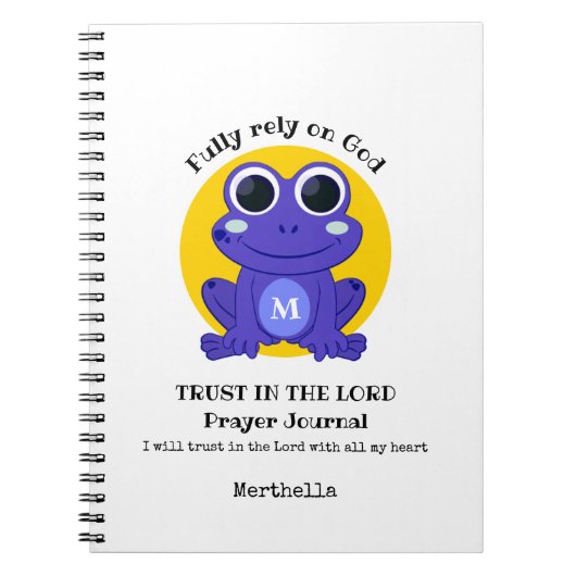 CUTE FROG TRUST IN THE LORD祈りの言葉・ジャーナル ノートブック (正面)