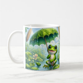 Cute Frog Umbrella Coffee Mug Wrap | Rainy Day Fro コーヒーマグカップ