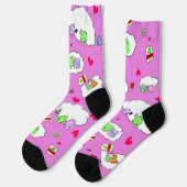 Cute Frog valentine Date Crew Socks ソックス (左)