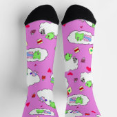 Cute Frog valentine Date Crew Socks ソックス (上部)