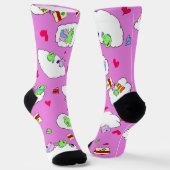 Cute Frog valentine Date Crew Socks ソックス (傾斜あり)