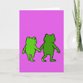 Cute Frog Whimsical Cartoon Friendship Card カード