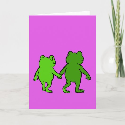 Cute Frog Whimsical Cartoon Friendship Card カード (正面)