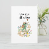 Cute Frog with Backpack One Step at a Time 招待状 (スタンド正面)