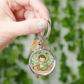 Cute Froggy Coffee Tale Design キーホルダー (手)