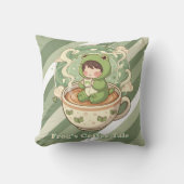 Cute Froggy Coffee Tale Design クッション (正面)