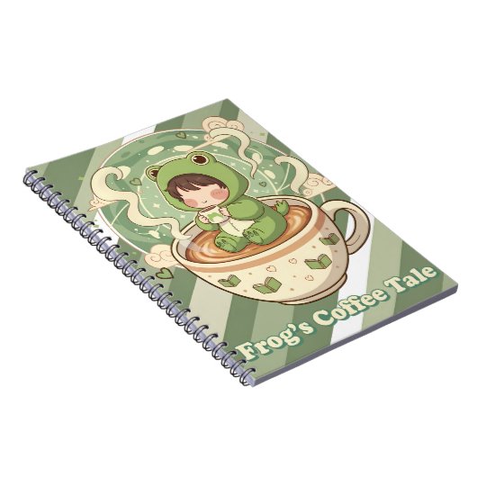 Cute Froggy Coffee Tale Design ノートブック (右側)