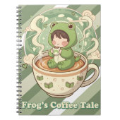 Cute Froggy Coffee Tale Design ノートブック (正面)