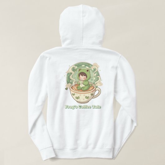 Cute Froggy Coffee Tale Design パーカ (デザイン裏面)
