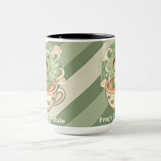 Cute Froggy Coffee Tale Design マグカップ (中央)