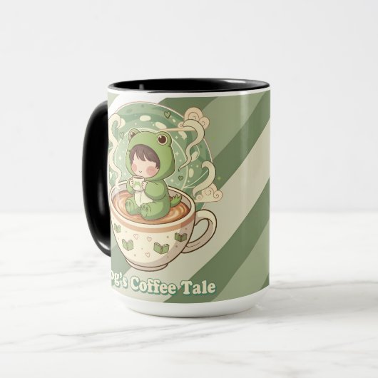 Cute Froggy Coffee Tale Design マグカップ (正面左)
