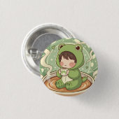 Cute Froggy Coffee Tale Design 缶バッジ (正面&裏面)