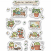 Cute Frogs Balcony Plants Sticker Sheet シール (正面)