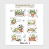 Cute Frogs Balcony Plants Sticker Sheet シール (シート)