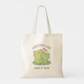 Cute Frogs Couple Frogever Love Pun トートバッグ (裏面)