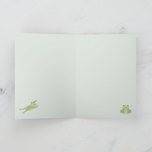 Cute Frogs in Lily Pond カード (内部)