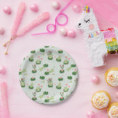 Cute Frogs in Lily Pond ペーパープレート (パーティー)