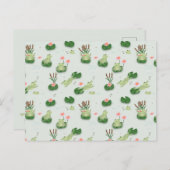 Cute Frogs in Lily Pond ポストカード (正面/裏面)