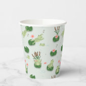 Cute Frogs in Lily Pond 紙コップ (左)