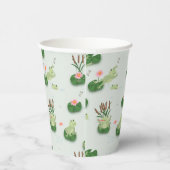Cute Frogs in Lily Pond 紙コップ (右)