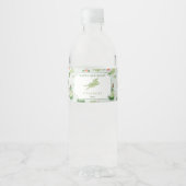 Cute Frogs in Lily Pond Kids Birthday Party ペットボトルラベル (正面)