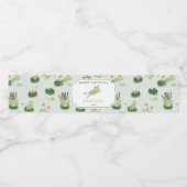 Cute Frogs in Lily Pond Kids Birthday Party ペットボトルラベル (シングルラベル)