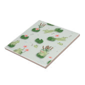 Cute Frogs in Lily Pond Nursery Gender Neutral タイル (側面)