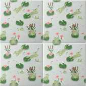 Cute Frogs in Lily Pond Nursery Gender Neutral タイル