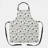 Cute Frogs Nature Floral Pattern エプロン (正面)