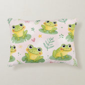 Cute frogs Pattern アクセントクッション (正面)