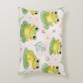 Cute frogs Pattern アクセントクッション (正面(垂直))