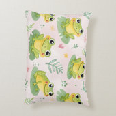 Cute frogs Pattern アクセントクッション (裏面(縦))