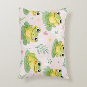 Cute frogs Pattern アクセントクッション (正面(垂直))