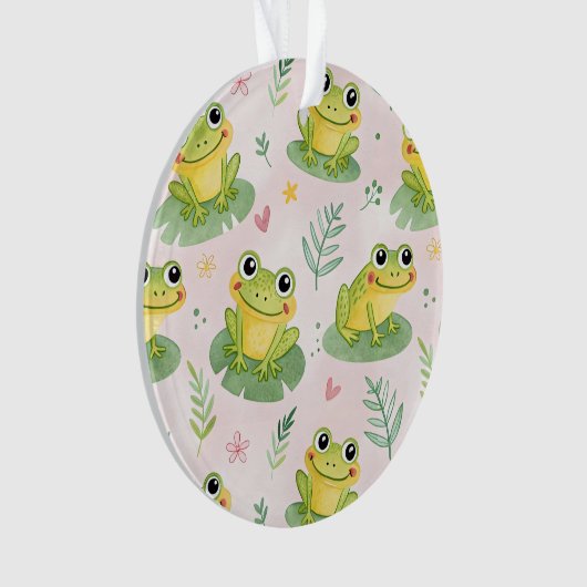 Cute frogs Pattern オーナメント (正面)