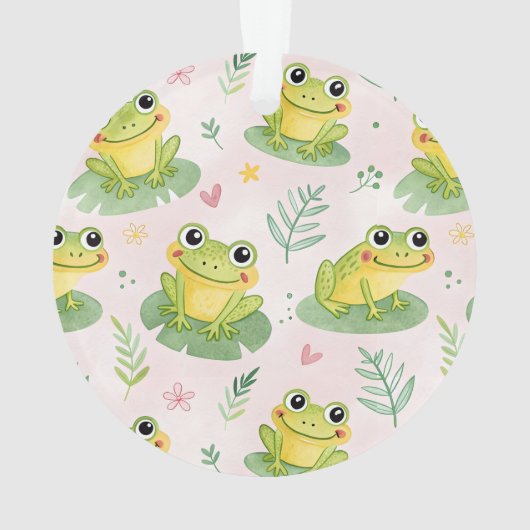 Cute frogs Pattern オーナメント (裏面)