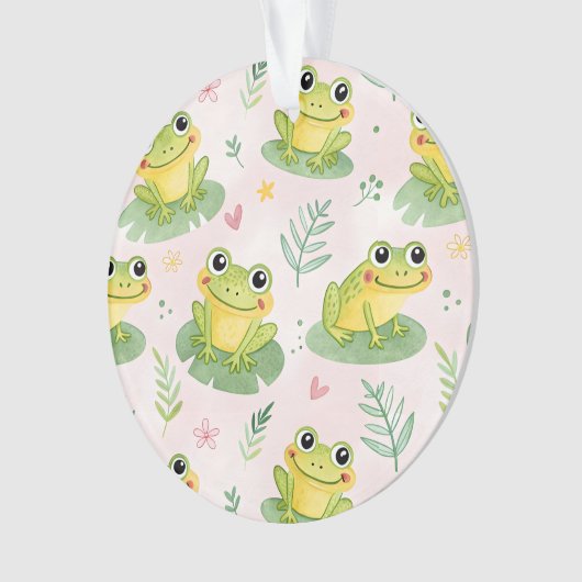 Cute frogs Pattern オーナメント (正面)