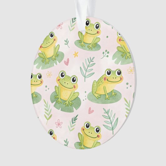 Cute frogs Pattern オーナメント (正面)