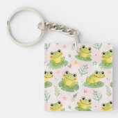Cute frogs Pattern キーホルダー (正面)