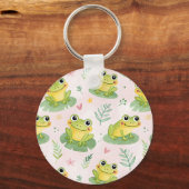 Cute frogs Pattern キーホルダー (正面)