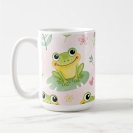 Cute frogs Pattern コーヒーマグカップ