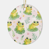 Cute frogs Pattern セラミックオーナメント (左)