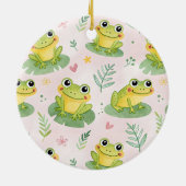 Cute frogs Pattern セラミックオーナメント (裏面)